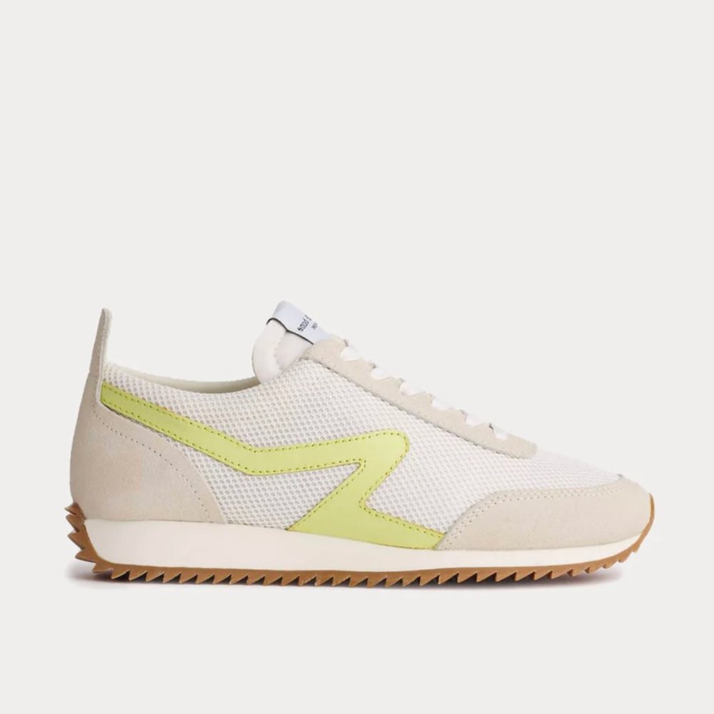 Rag & Bone | Retro Runner Sneaker | Antique white + yellow | Size 40EU/ 10US